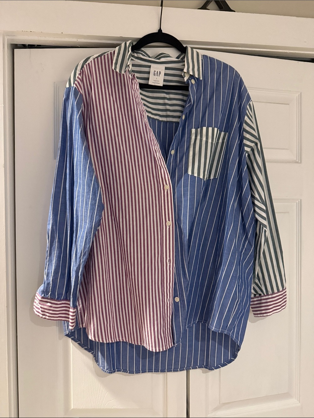 NWOT - GAP Striped Patchwork Big Shirt